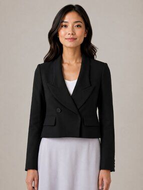 EUC 2004 Vintage Balenciaga Black Cropped Blazer Evening Jacket FR 36 US 4, 2, 0
